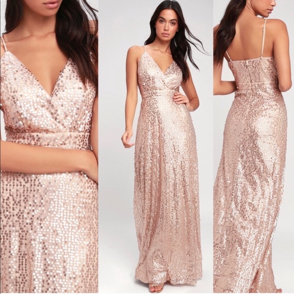 lulus champagne sequin dress